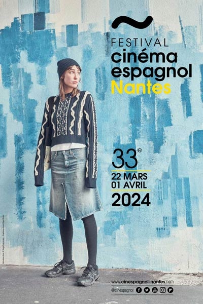 Affiche du 33e Festival du Cinéma Espagnol de Nantes avec l'actrice Almudena Amor - 22 mars > 1er avril 2024 (c) Jorge Fuembuena